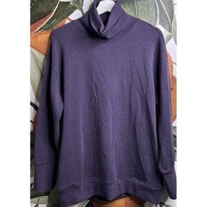 ATHLETA Balance Cinch Turtleneck Sweatshirt Medium Deep Crocus Violet